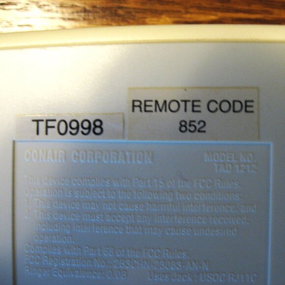 CONAIRPHONE- Digital Answering Machine-  Model TAD1212 Used. - Picture 4 of 4